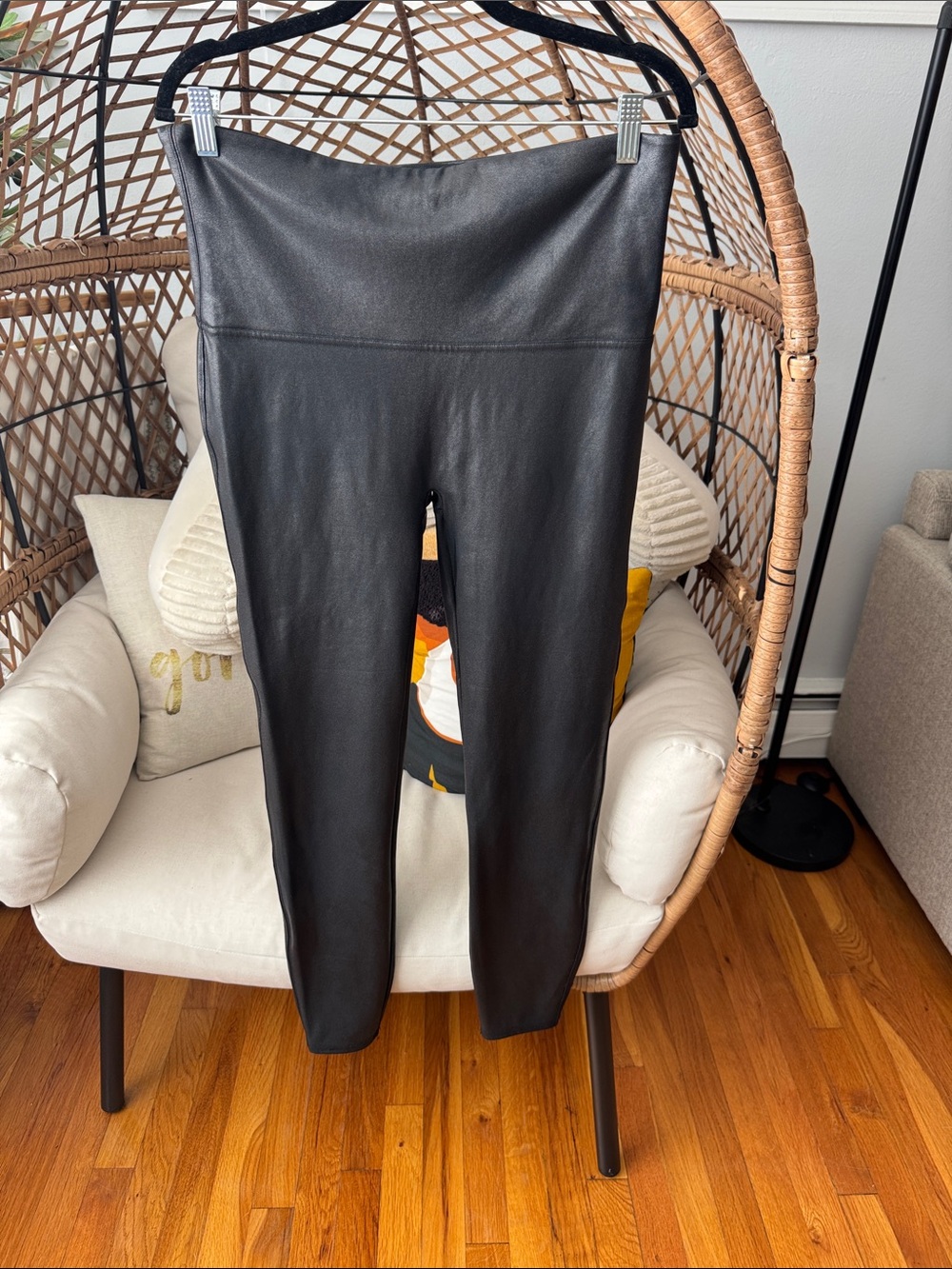 SPANX Black Faux Leather Leggings